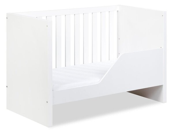 Pătuț lemn masiv alb pentru bebeluși Amelie II 120×60 cm /Stejar - Alb, Da