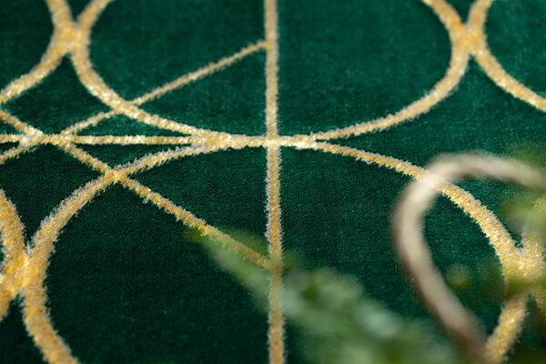 Exclusiv EMERALD covor 1010 glamour, stilat, cercuri sticla verde / aur