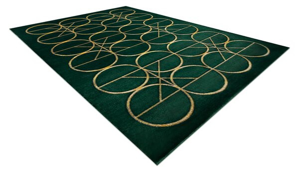 Exclusiv EMERALD covor 1010 glamour, stilat, cercuri sticla verde / aur