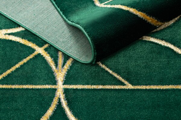 Exclusiv EMERALD covor 1010 glamour, stilat, cercuri sticla verde / aur