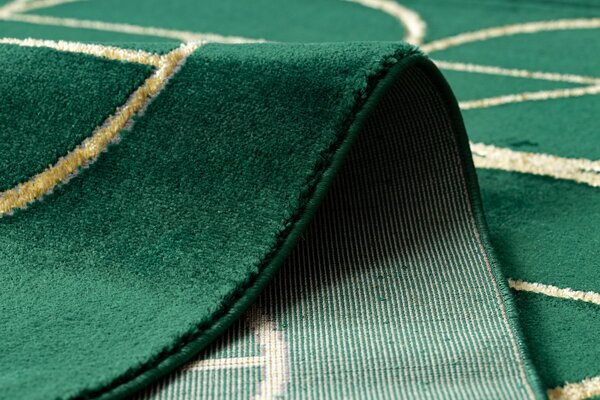 Exclusiv EMERALD covor 1010 glamour, stilat, cercuri sticla verde / aur