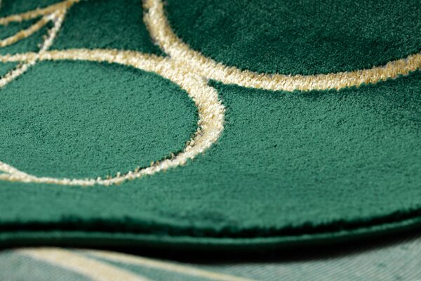 Exclusiv EMERALD covor 1010 glamour, stilat, cercuri sticla verde / aur
