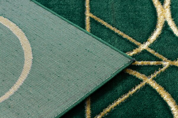 Exclusiv EMERALD covor 1010 glamour, stilat, cercuri sticla verde / aur