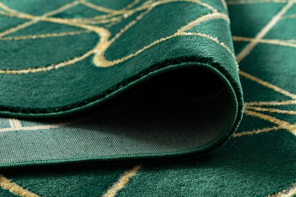 Exclusiv EMERALD covor 1010 glamour, stilat, cercuri sticla verde / aur