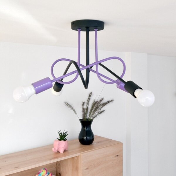 Lustră aplicată OXFORD 4xE27/15W/230V negru/mov