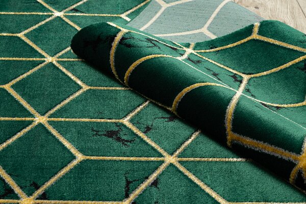 Exclusiv EMERALD covor 1014 glamour, stilat, cub sticla verde / aur