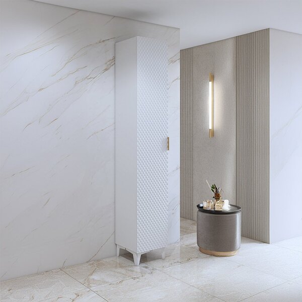 Corp lemn masiv de baie Liora, 35 × 186 × 35 cm - Negru