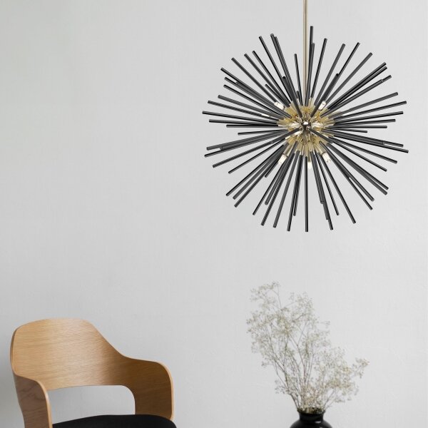 Lustră pe tijă Zuma Line P0491-09C-F7BC URCHIN 9xG9/42W/230V auriu/negru