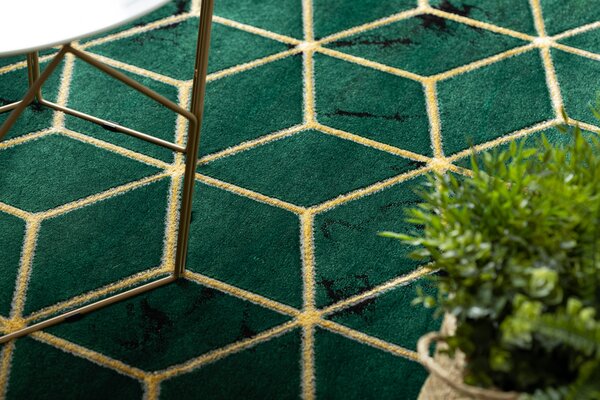 Exclusiv EMERALD covor 1014 glamour, stilat, cub sticla verde / aur