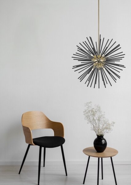 Lustră pe tijă Zuma Line P0491-09C-F7BC URCHIN 9xG9/42W/230V auriu/negru
