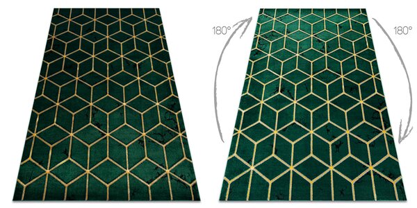 Exclusiv EMERALD covor 1014 glamour, stilat, cub sticla verde / aur