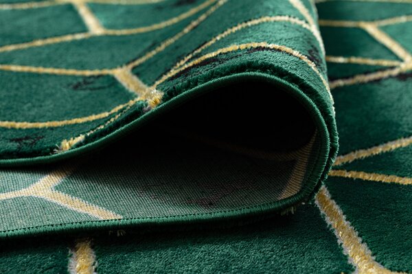 Exclusiv EMERALD covor 1014 glamour, stilat, cub sticla verde / aur