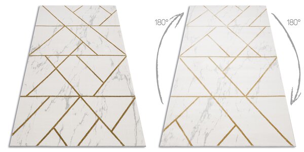 Exclusiv EMERALD covor 1012 glamour, stilat, geometric, marmură cremă / aur