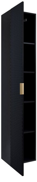 Corp lemn masiv de baie Liora, 35 × 186 × 35 cm - Negru