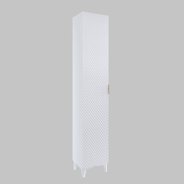 Corp lemn masiv de baie Liora, 35 × 186 × 35 cm - Negru