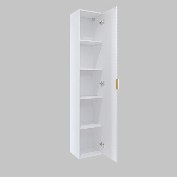 Corp lemn masiv de baie Liora, 35 × 186 × 35 cm - Negru