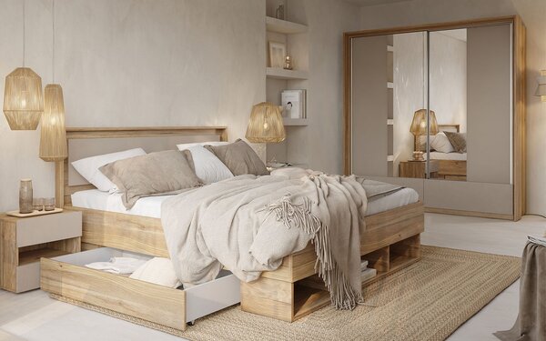Pat lemn masiv Eleganza 140/160×200 cm - 140x200