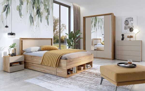 Pat lemn masiv Eleganza 140/160×200 cm - 140x200