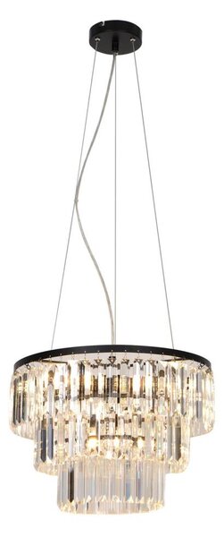 Lustră pe cablu Zuma Line P17127-4 TIFANNY 4xE14/40W/230V negru