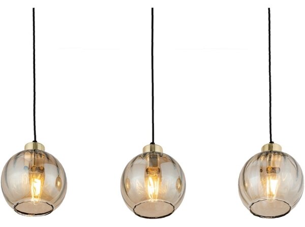Lustră LED suspendată pe cablu DEVI 3xE27/15W/230V negru/bej fumuriu