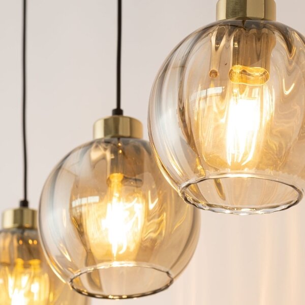 Lustră LED suspendată pe cablu DEVI 3xE27/15W/230V negru/bej fumuriu
