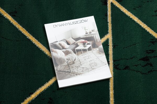 Exclusiv EMERALD covor 1012 glamour, stilat, geometric, marmură sticla verde / aur