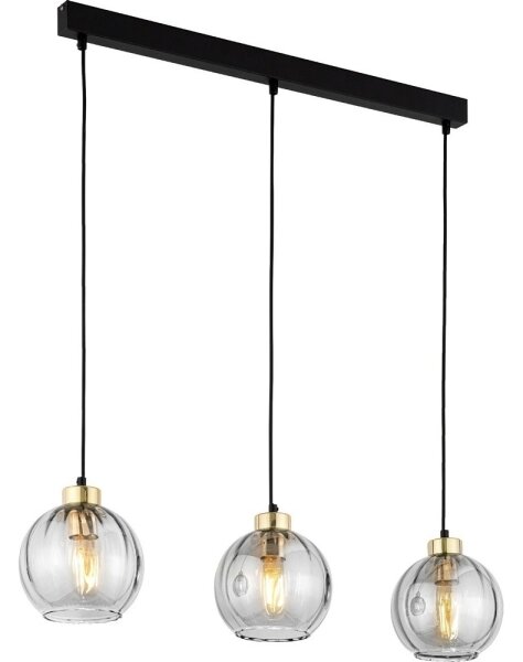 Lustră LED pe cablu DEVI 3xE27/15W/230V neagră/transparentă