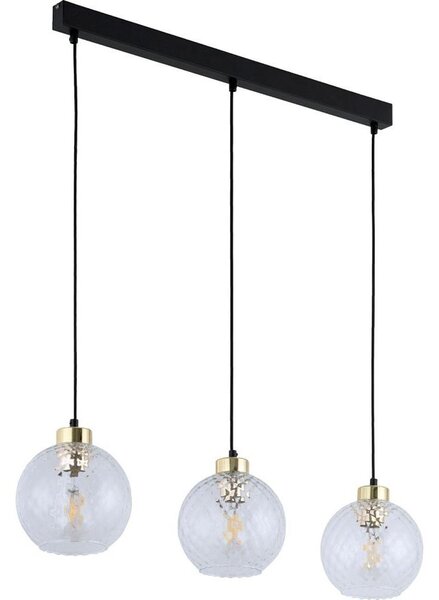 Lustră pe cablu DEVON 3xE27/15W/230V negru/sticlă clară