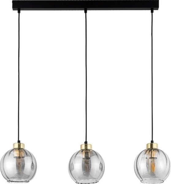 Lustră LED pe cablu DEVI 3xE27/15W/230V neagră/transparentă
