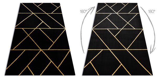 Exclusiv EMERALD covor 1012 glamour, stilat, geometric negru / aur