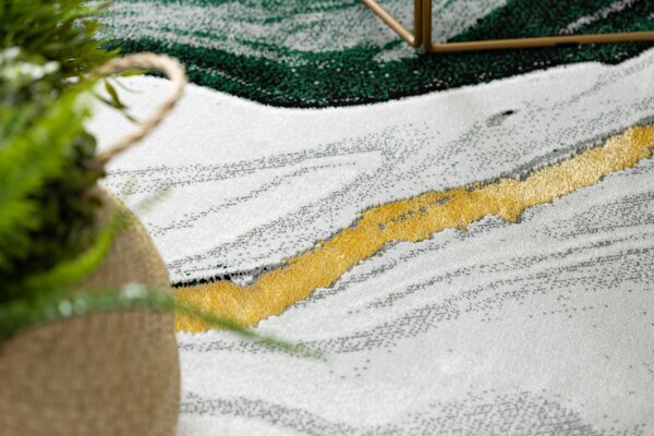 Exclusiv EMERALD covor 1017 glamour, stilat, marmură sticla verde / aur