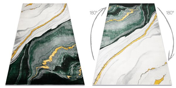 Exclusiv EMERALD covor 1017 glamour, stilat, marmură sticla verde / aur