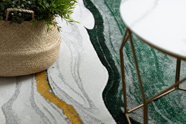 Exclusiv EMERALD covor 1017 glamour, stilat, marmură sticla verde / aur
