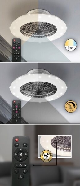 Plafonieră LED dimabilă cu ventilator Rabalux LED/30W/230V + telecomandă