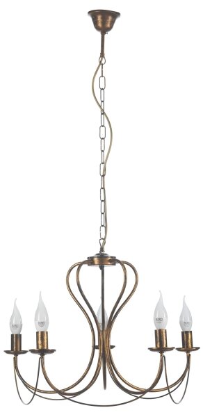 Lustră pe lanț ONLI CANDELA 5xE14/6W/230V bronz