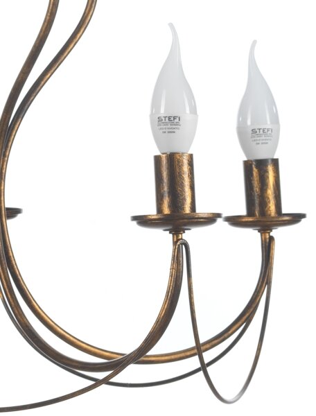 Lustră pe lanț ONLI CANDELA 5xE14/6W/230V bronz