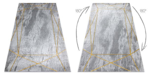 Exclusiv EMERALD covor 1022 glamour, stilat, geometric, marmură gri / aur