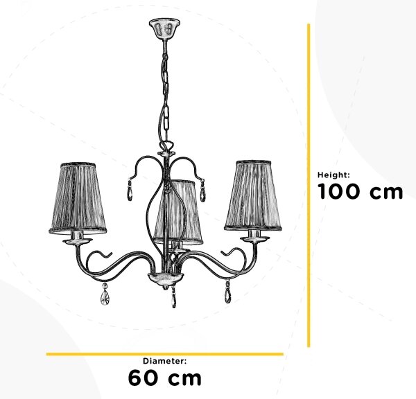 Lustră pe lanț ONLI DELIA 3xE14/6W/230V
