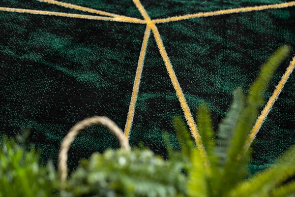 Exclusiv EMERALD covor 1022 glamour, stilat, geometric, marmură sticla verde / aur