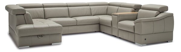 Colțar lemn masiv Urbano 346×79–97×287 cm - Stânga
