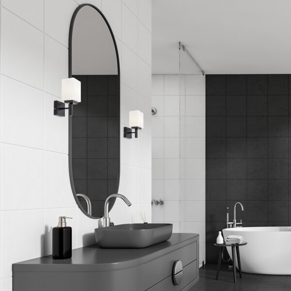 Aplică pentru baie Rabalux 71061 ZENKAI 1xE14/10W/230V IP44 negru
