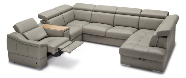 Colțar lemn masiv Urbano 346×79–97×287 cm - Stânga