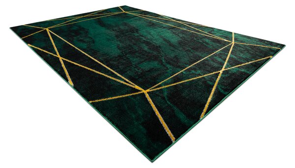 Exclusiv EMERALD covor 1022 glamour, stilat, geometric, marmură sticla verde / aur