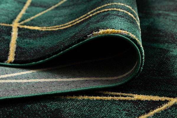 Exclusiv EMERALD covor 1022 glamour, stilat, geometric, marmură sticla verde / aur