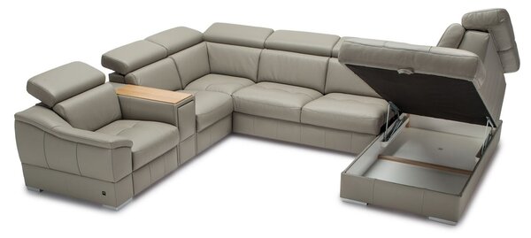 Colțar lemn masiv Urbano 346×79–97×287 cm - Stânga