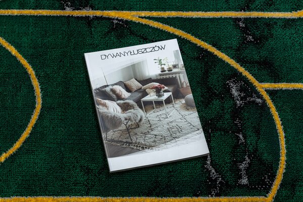 Exclusiv EMERALD covor 1016 glamour, stilat, art deco, marmură sticla verde / aur
