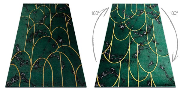 Exclusiv EMERALD covor 1016 glamour, stilat, art deco, marmură sticla verde / aur