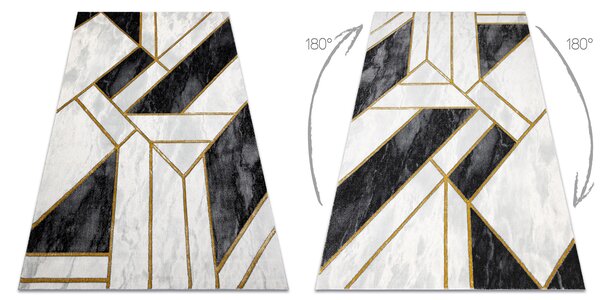 Exclusiv EMERALD covor 1015 glamour, stilat, marmură, geometric negru / aur