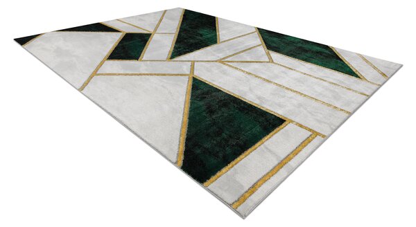 Exclusiv EMERALD covor 1015 glamour, stilat, marmură, geometric sticla verde / aur
