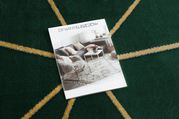 Exclusiv EMERALD covor 1013 glamour, stilat, geometric sticla verde / aur